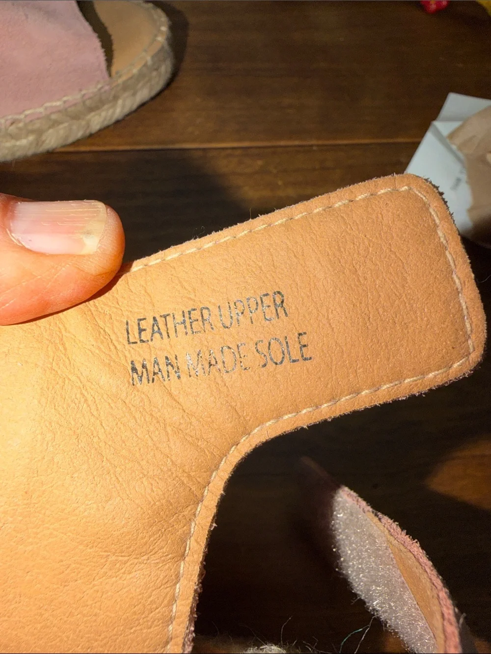 Blush Suede Espadrille Wedge Sandals with Cross-Strap Design